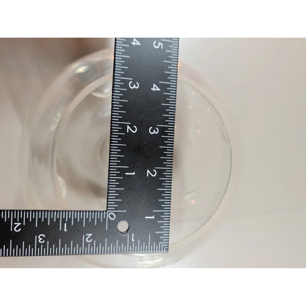 Vintage Etched Glass Rose Bowl Round Clear‎ Vase Wheat Leaf Pattern 4 Inch